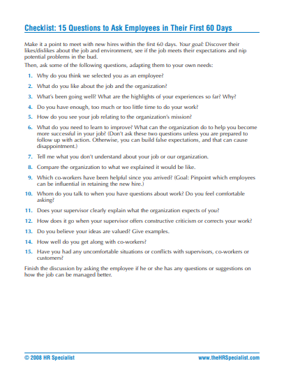 Employee Checklists